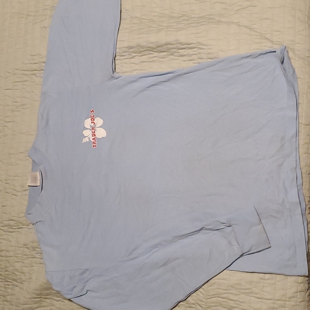Trader Joe's baby blue long sleeve Tshirt